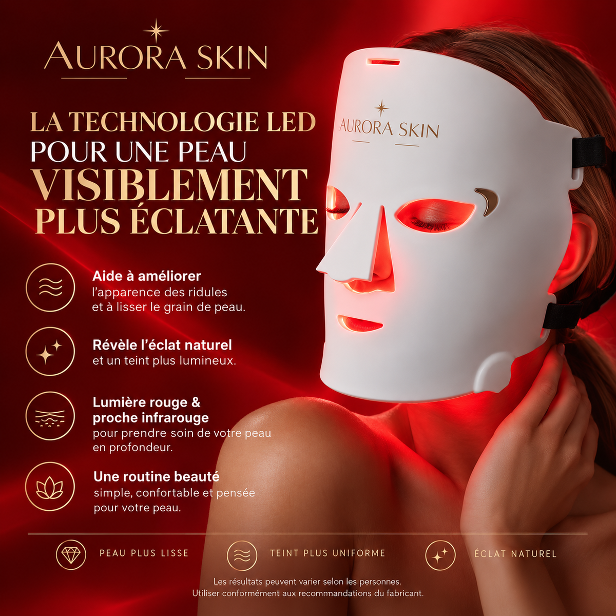 Masque LED Aurora Skin - bienfaits